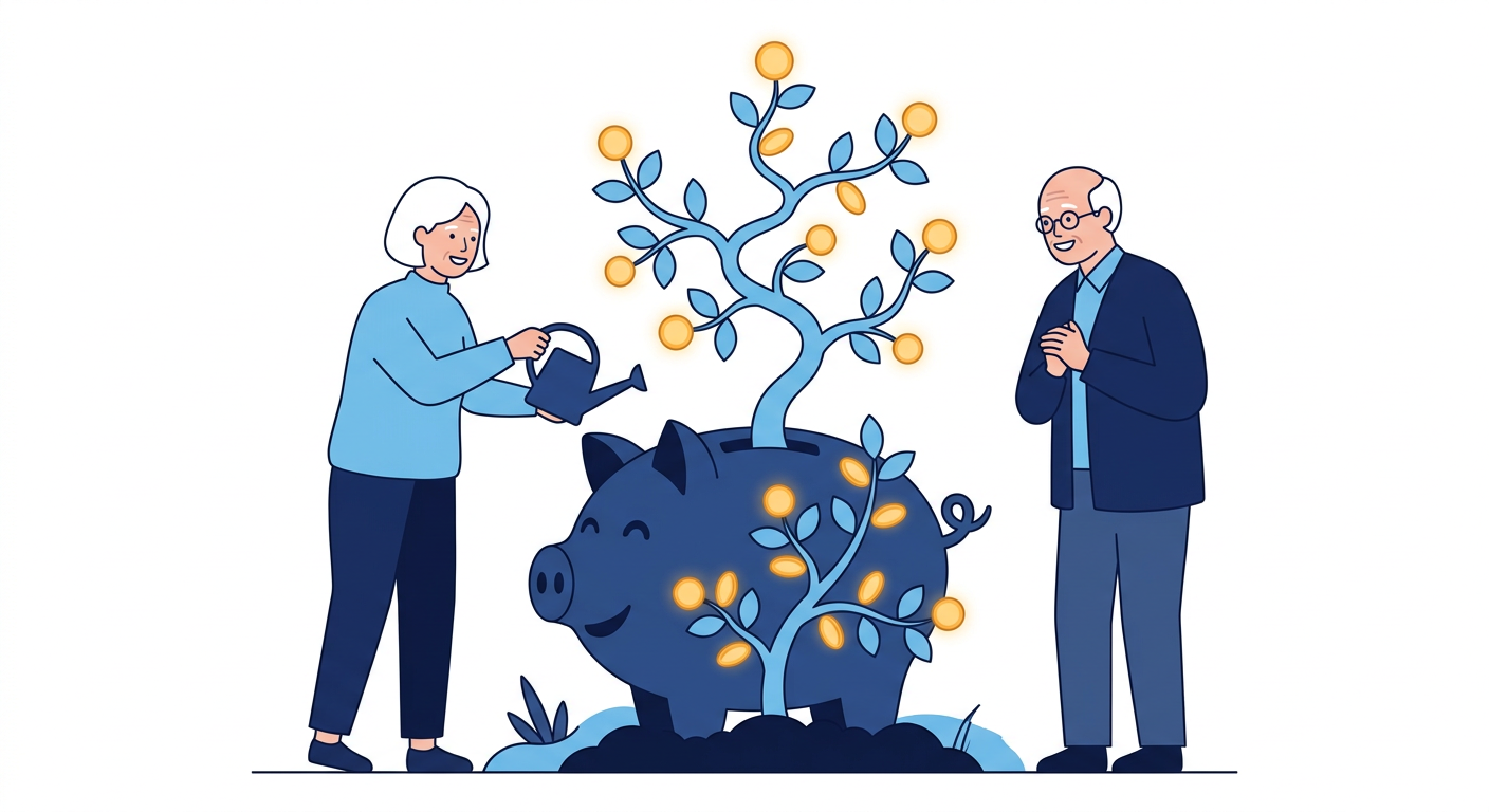 Illustration: savings growing over time